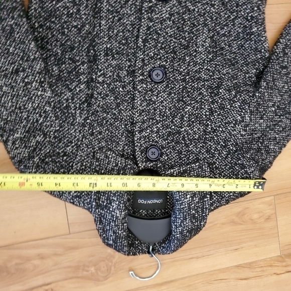 London Fog Women's Black and White Pea Coat S/M Wool Jacket - Picture 17 of 17